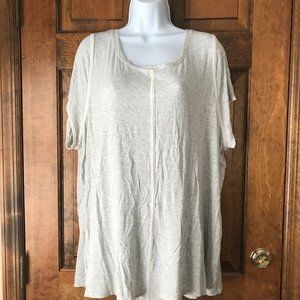 FINAL PRICE - Lane Bryant Gray Boat Neck w/Ivory Chiffon Inset Back 22/24